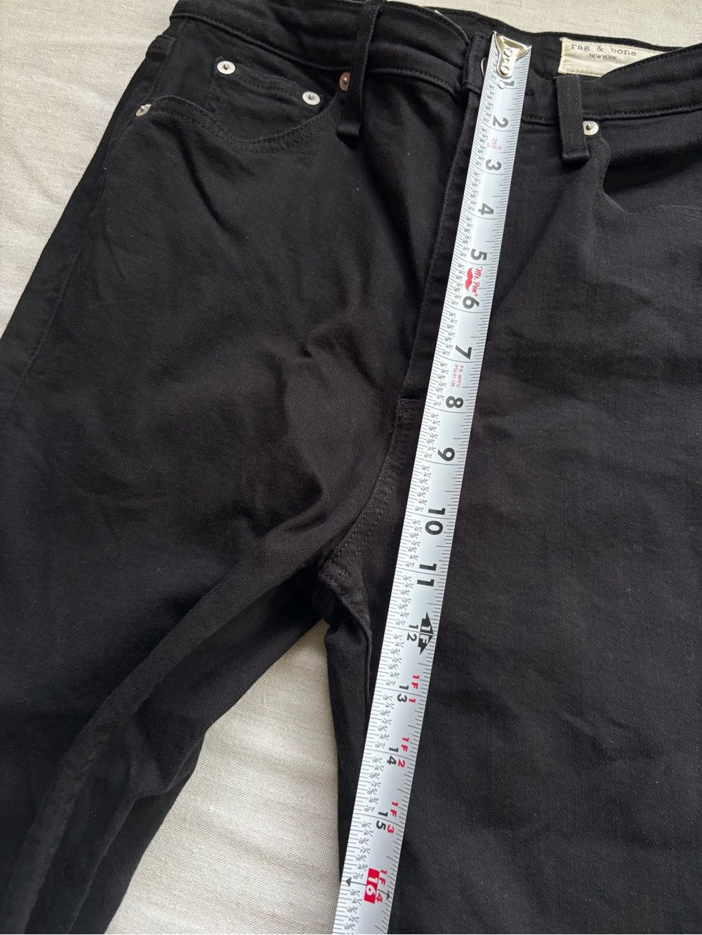 Rag & Bone Casey High Rise Ankle Flare Jeans 28 Black Crop WDD22F2917N5BL $258 - Picture 8 of 10